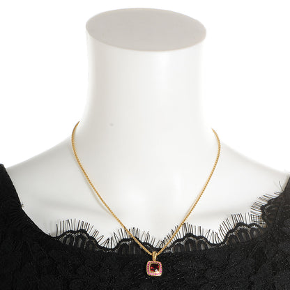David Yurman 18K Gold Rhodolite Garnet Pink Sapphire Petite Albion Pendant Necklace 2 of 5