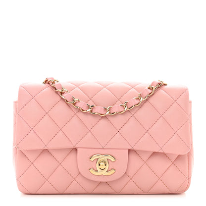 Chanel Lambskin Quilted Mini Rectangular Flap Pink 1 of 16