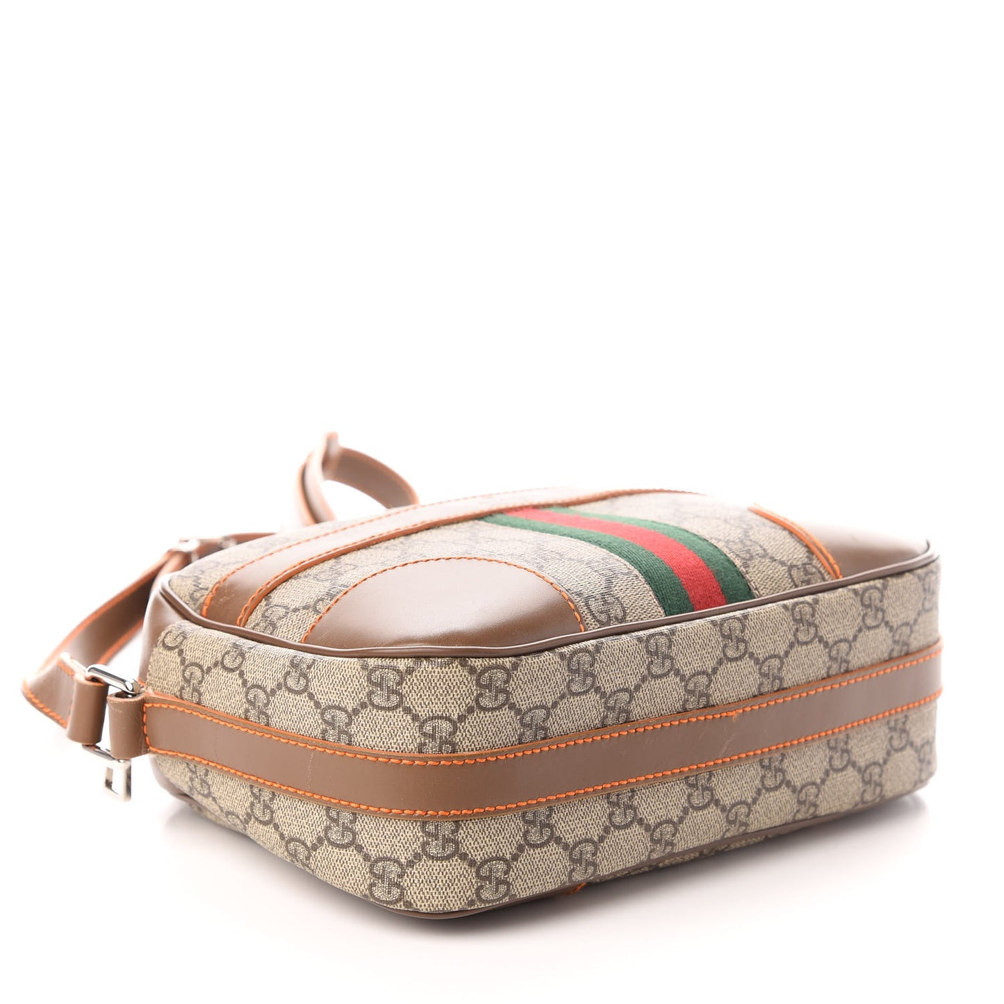 GG Supreme Monogram Web Medium Shoulder Bag Brown