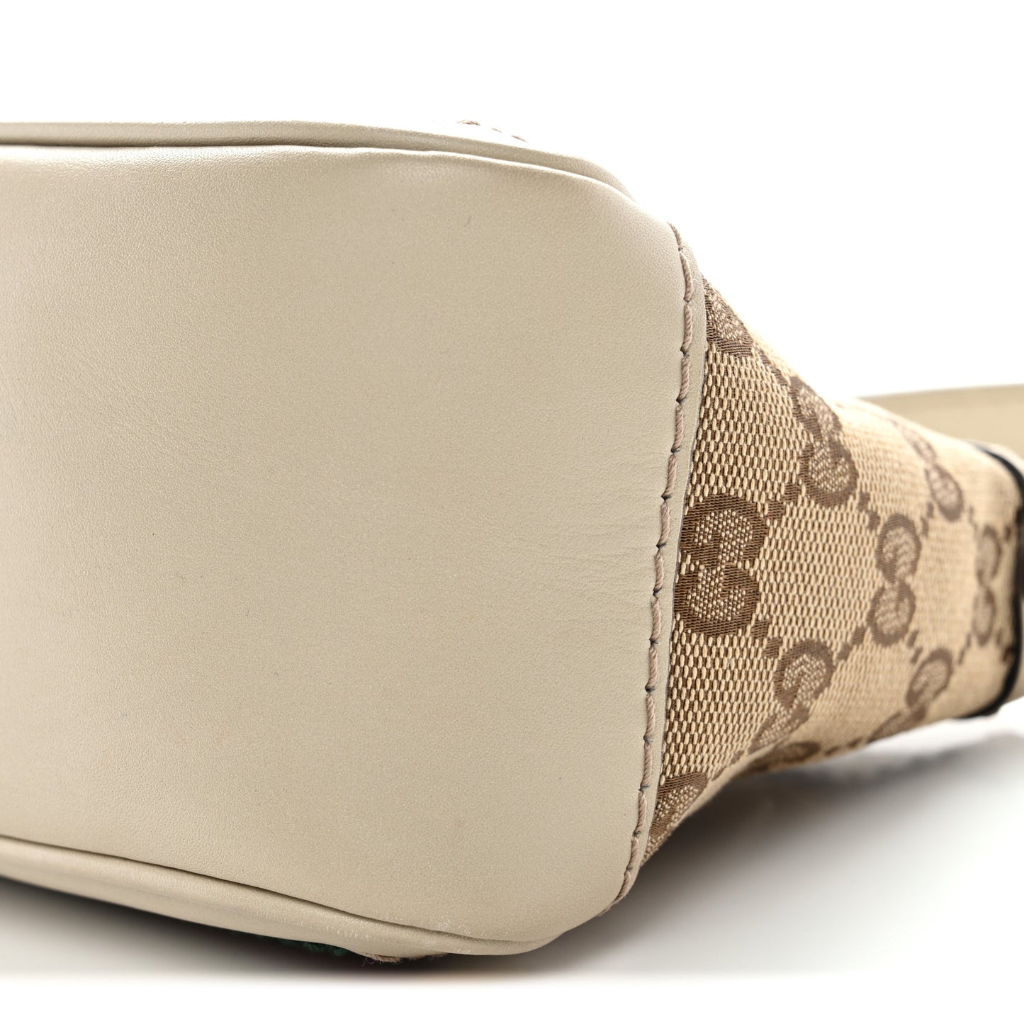 Guccissima Web Small Mayfair Bow Detail Shoulder Bag Beige Off White