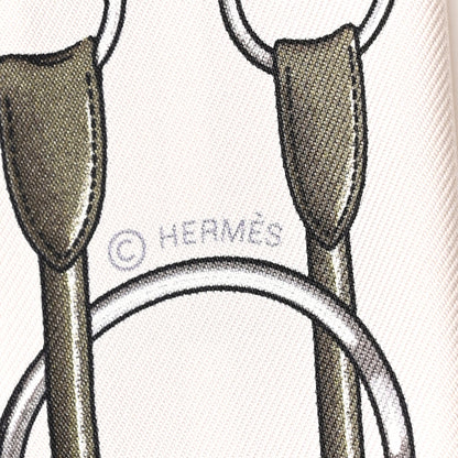 Hermes Silk Lambskin Jumping Fringed Twilly Creme Kaki Beige Dore 3 of 4