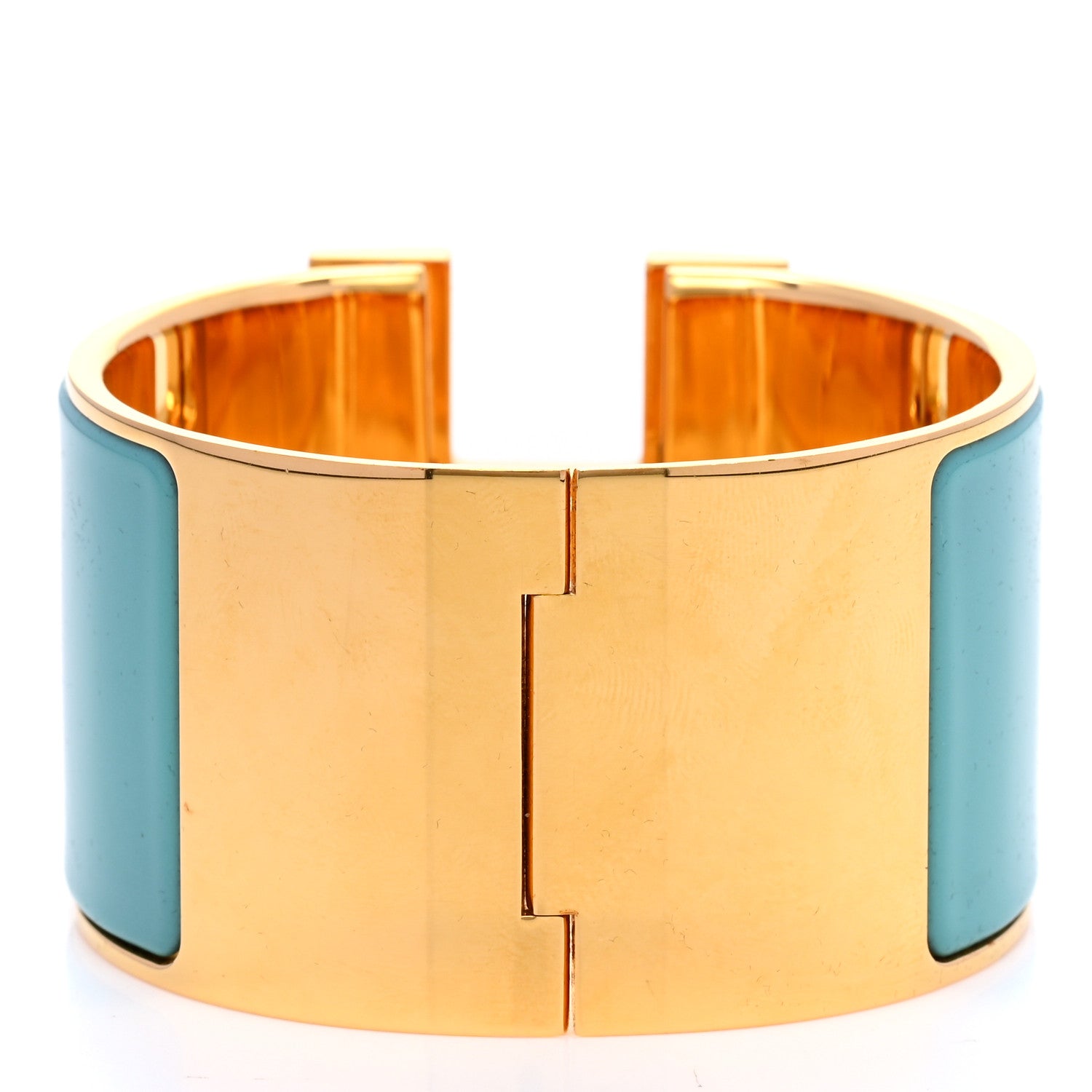 Hermes Enamel Extra Wide Clic Clac H Bracelet PM Emeraude 3 of 4