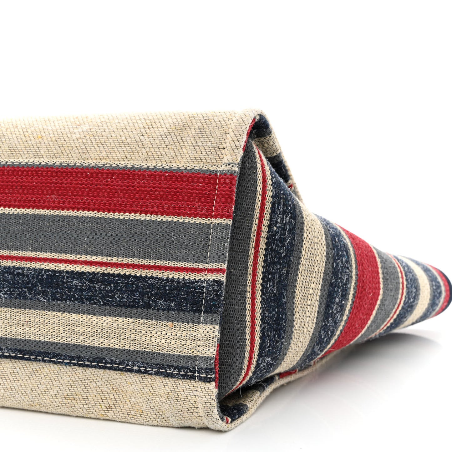 Striped Canvas Medium Deauville Tote Beige