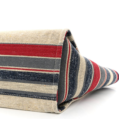 Chanel Striped Canvas Medium Deauville Tote Beige 10 of 11