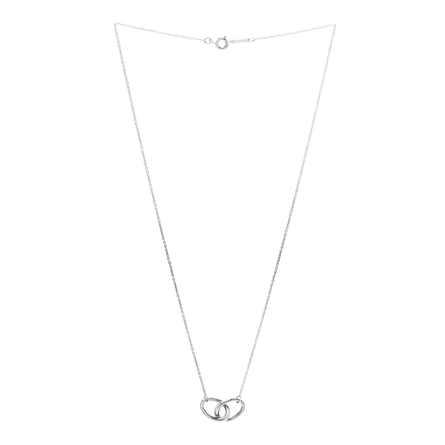 Sterling Silver Elsa Peretti Interlocking Ovals Pendant Necklace
