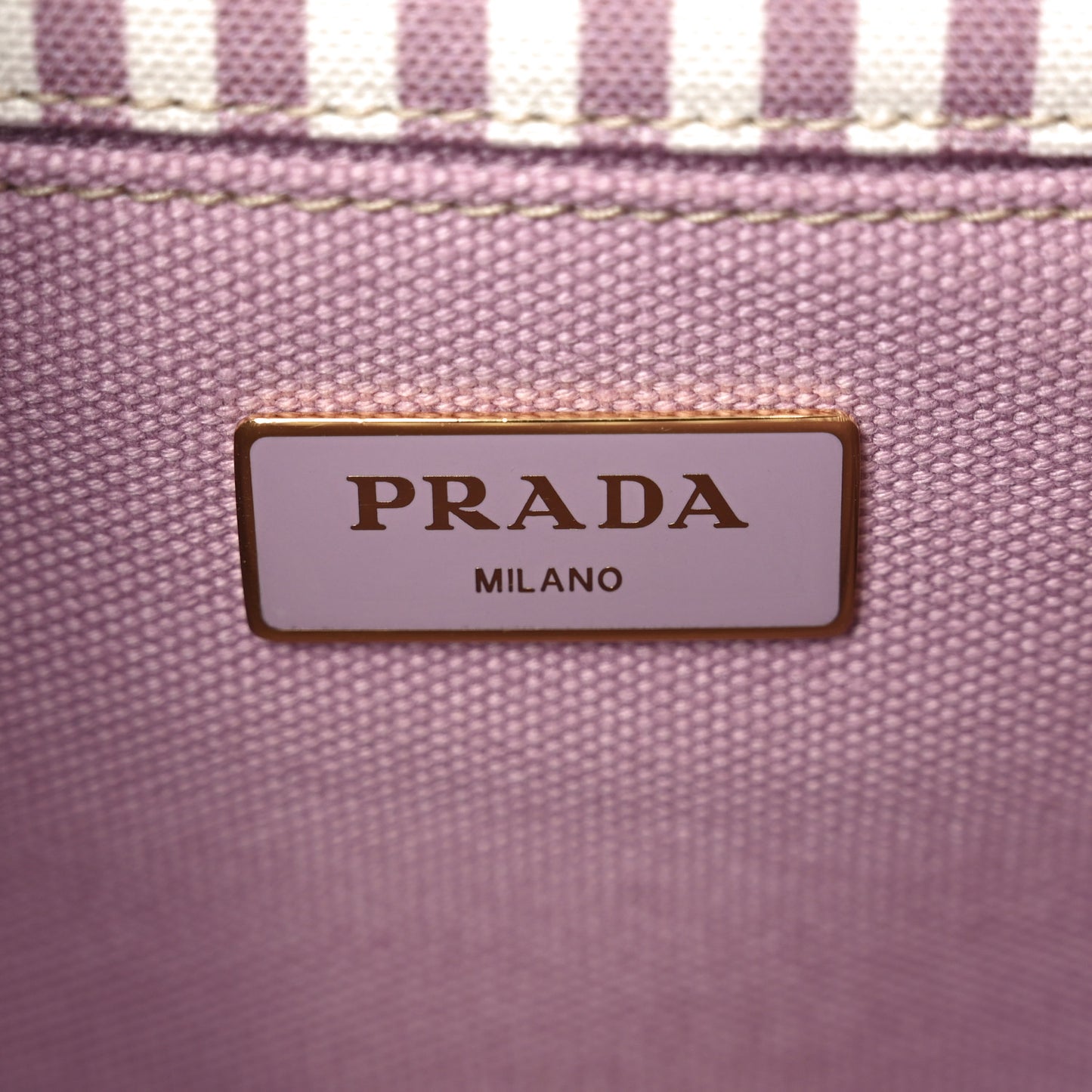 Canapa Striped Small Logo Tote Alabastro