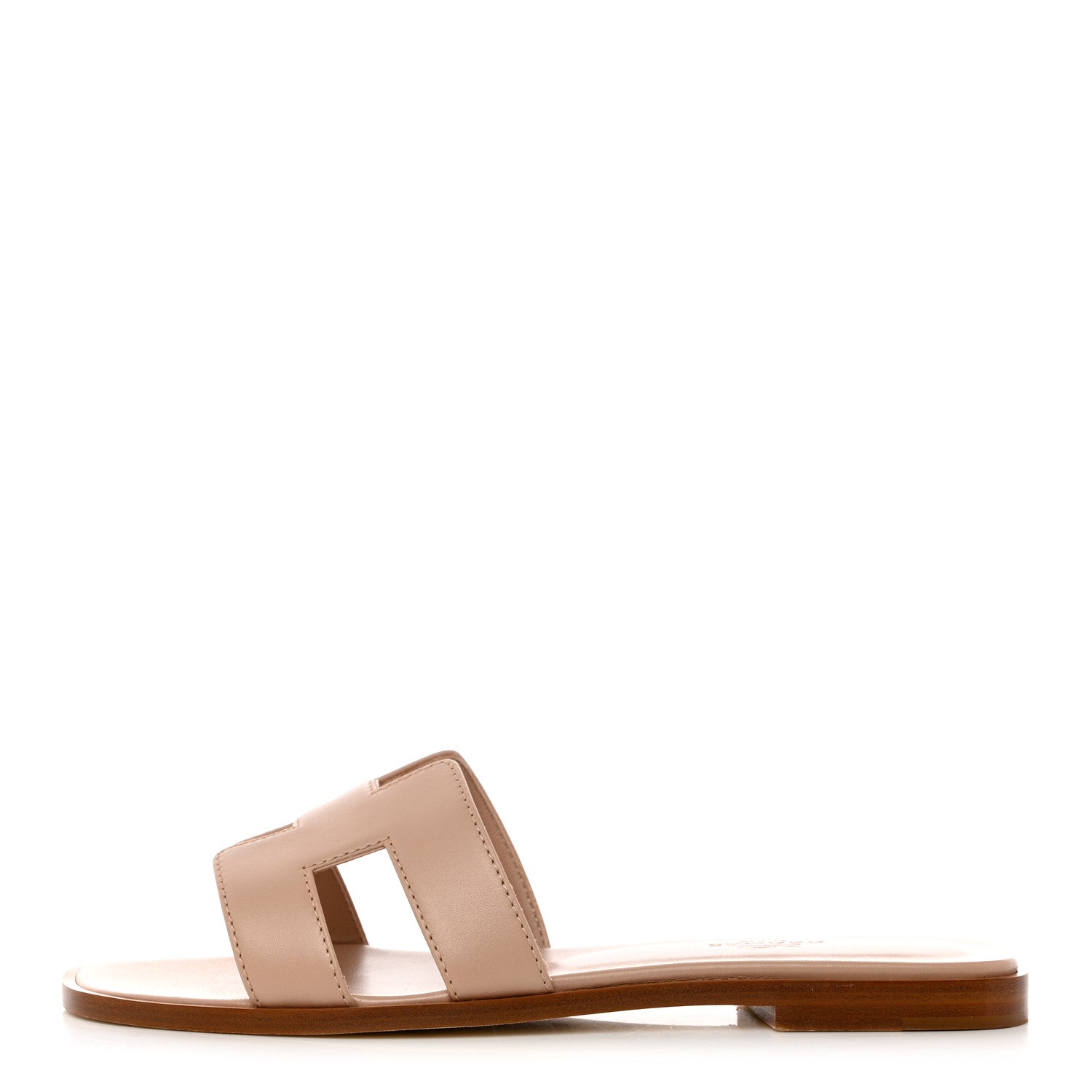 Hermes Box Calfskin Oran Sandals 37 Bois De Santal 1 of 9