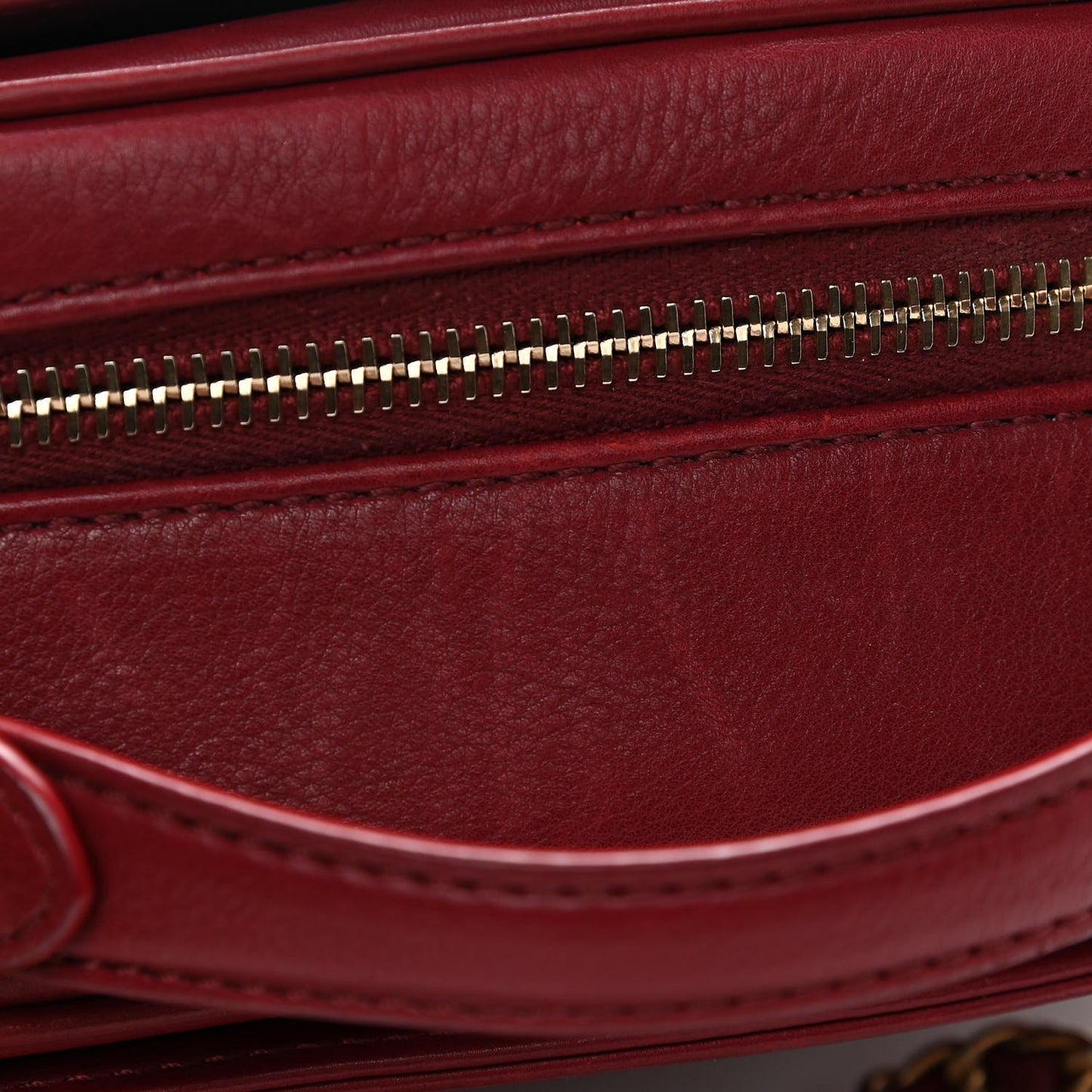 Calfskin Quilted CC Small Vanity Case Dark Red