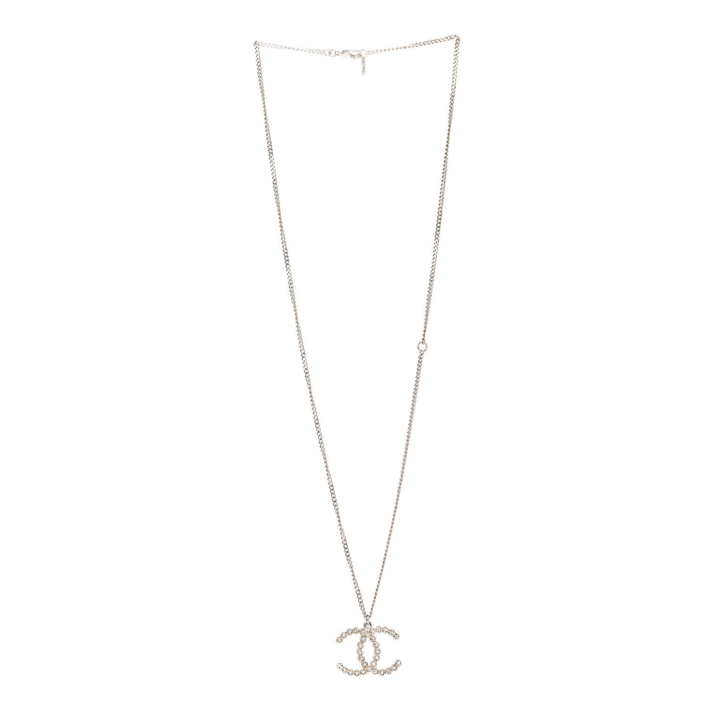 Crystal CC Pendant Necklace Gold