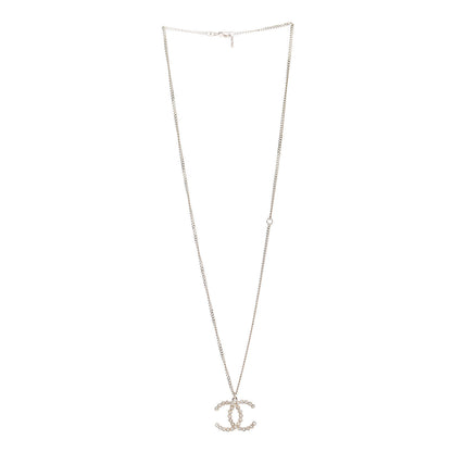 Chanel Crystal CC Pendant Necklace Gold 3 of 5