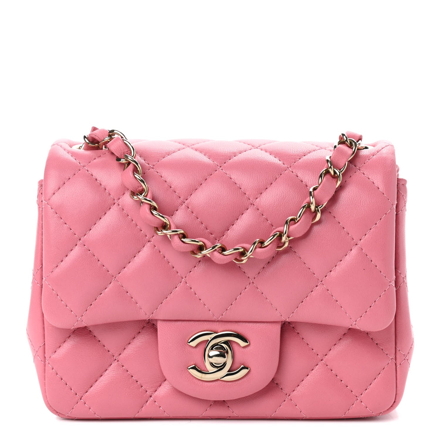 Chanel Lambskin Quilted Mini Square Flap Pink 1 of 9