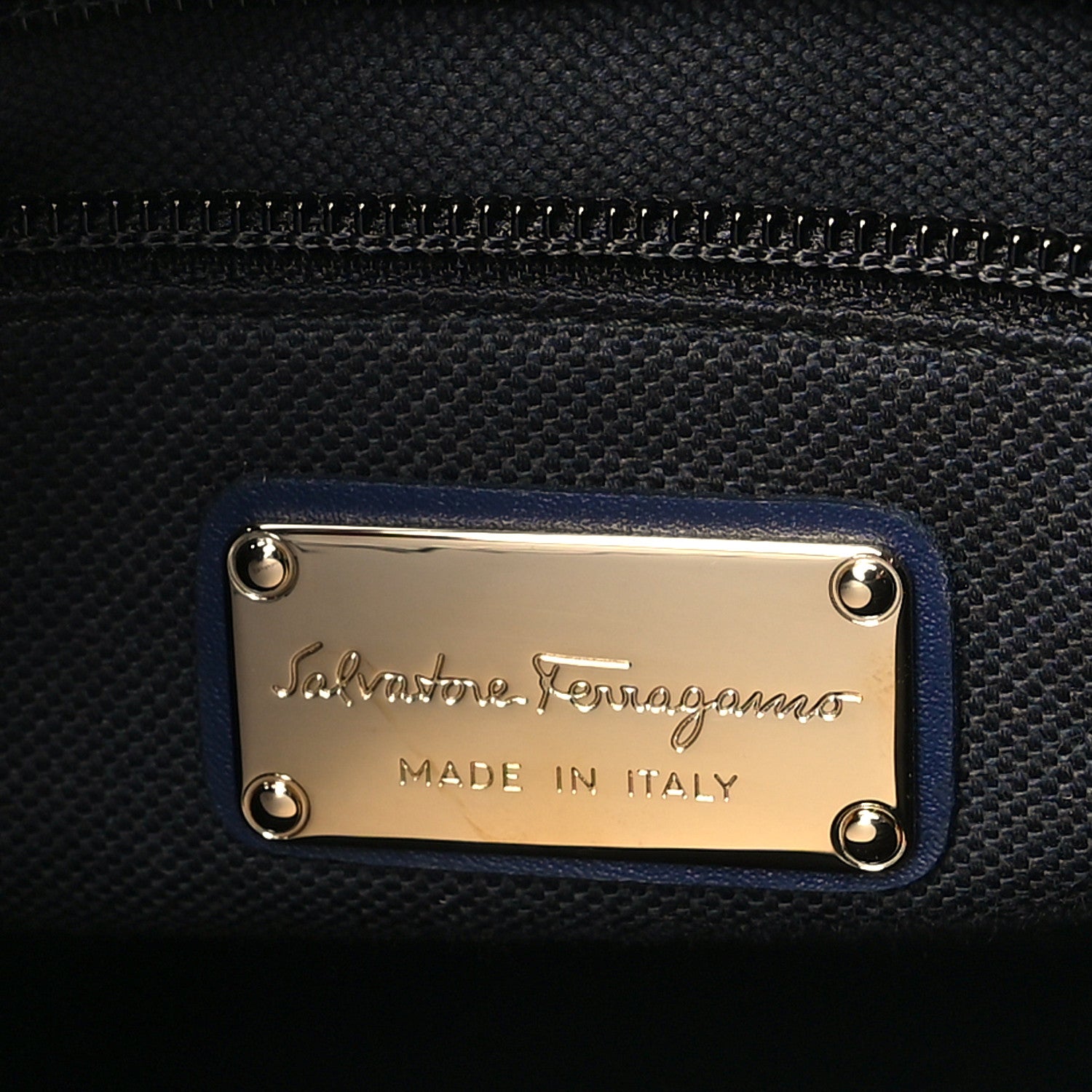 Salvatore Ferragamo Calfskin Briana Tote Navy 6 of 9
