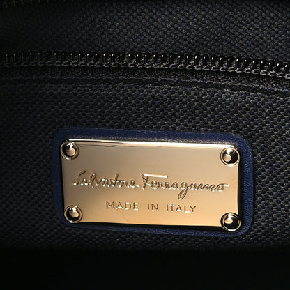 Salvatore Ferragamo Calfskin Briana Tote Navy 6 of 9