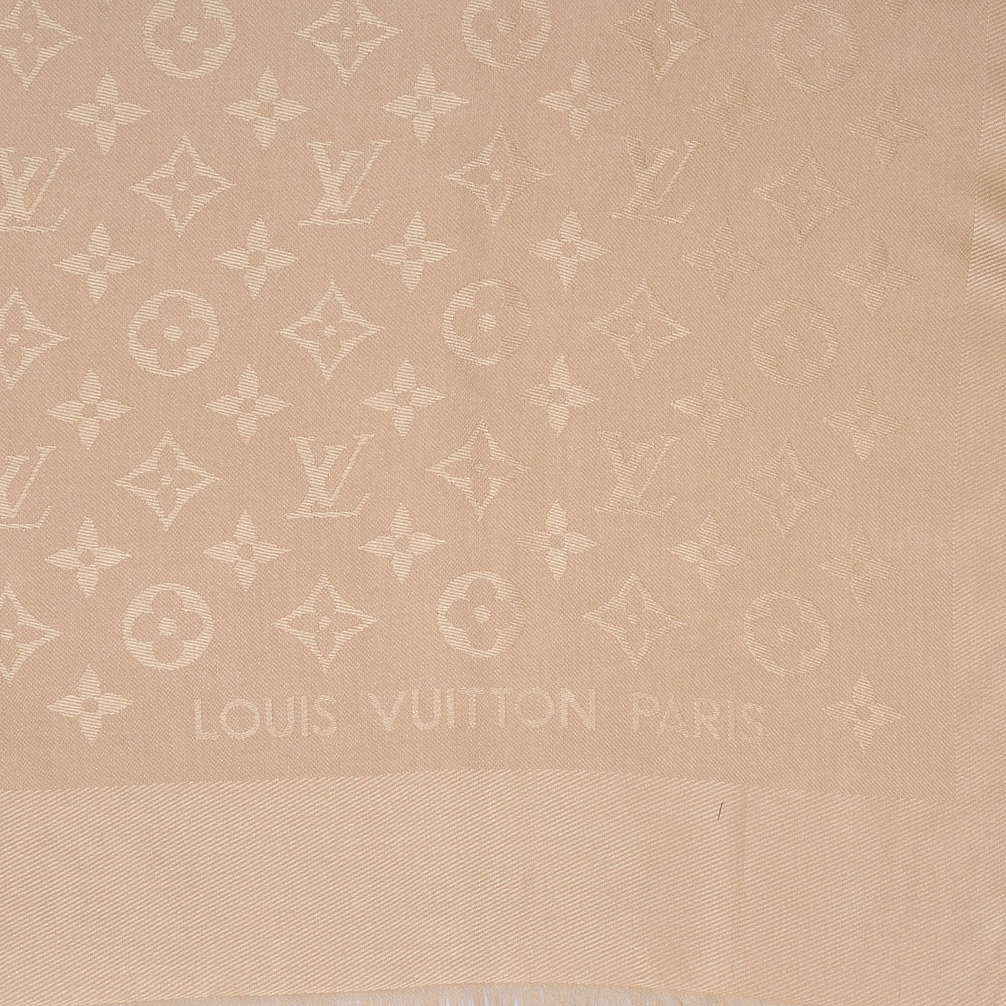 Silk Wool Monogram Shawl Nude