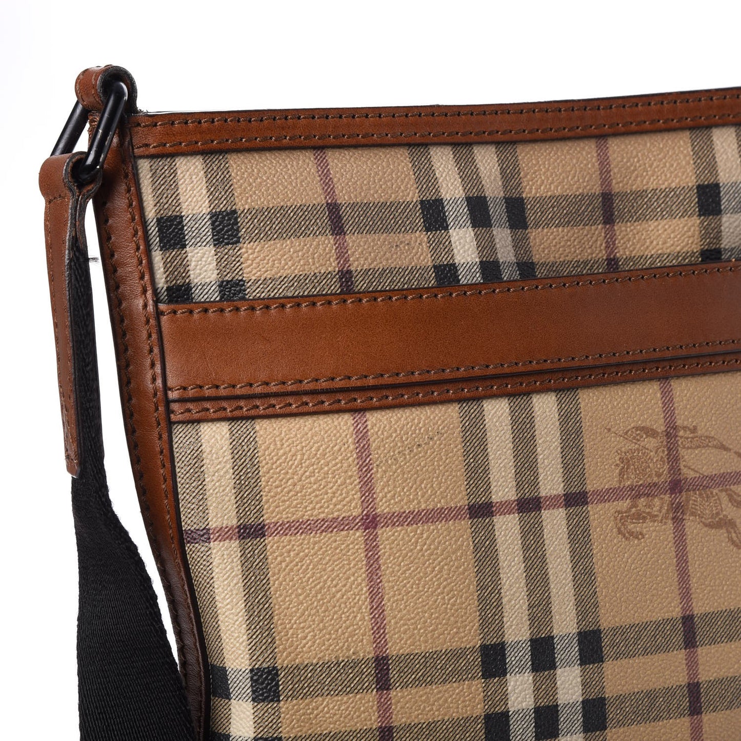 Haymarket Check Flat Crossbody Messenger Bag Tan