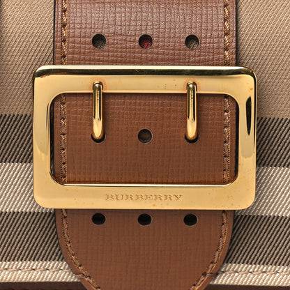 Burberry House Check Bridle Calfskin Small Madison Buckle Bag Tan 8 of 11