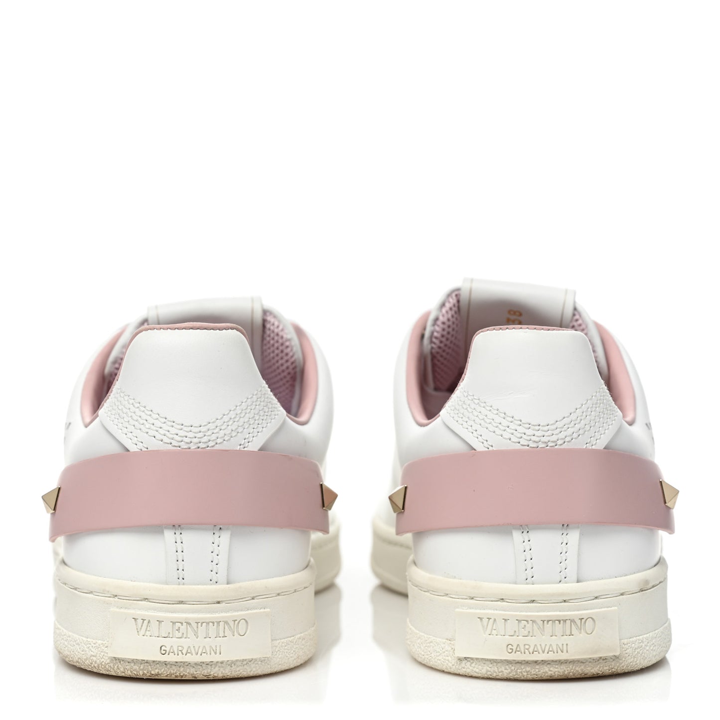 Calfskin Womens Backnet Sneakers 38 White Pink