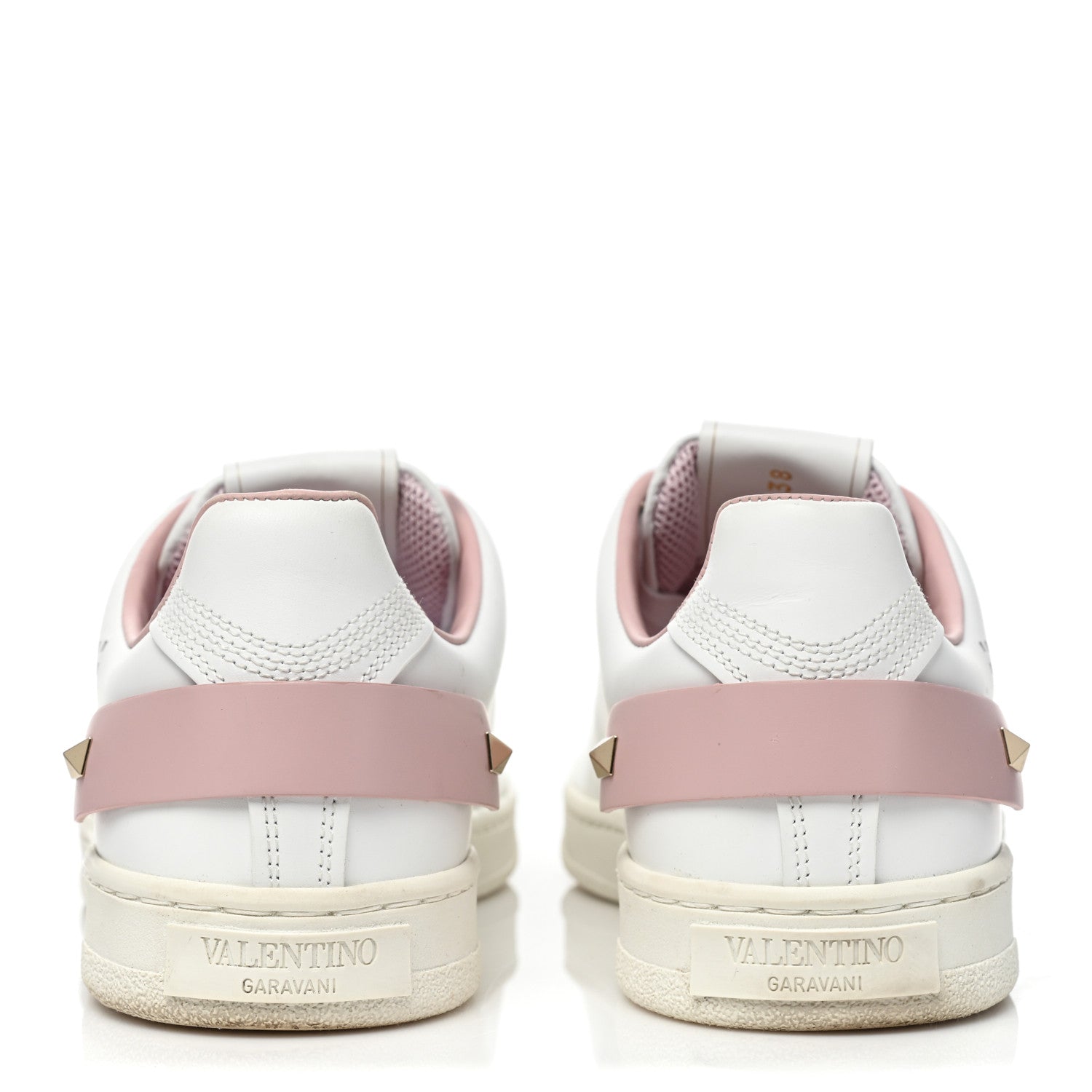 Valentino Garavani Calfskin Womens Backnet Sneakers 38 White Pink 4 of 12