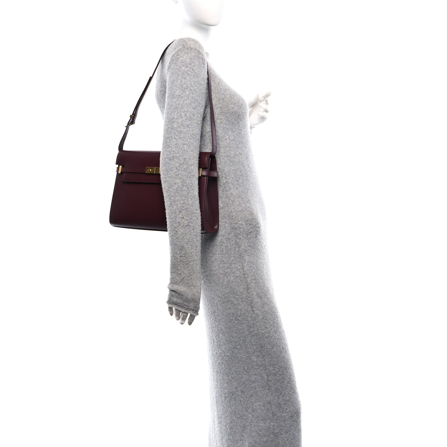 Smooth Calfskin Manhattan Shoulder Bag Rouge Legion