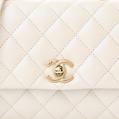 Chanel Iridescent Caviar Quilted Extra Mini Coco Handle Flap White 8 of 11
