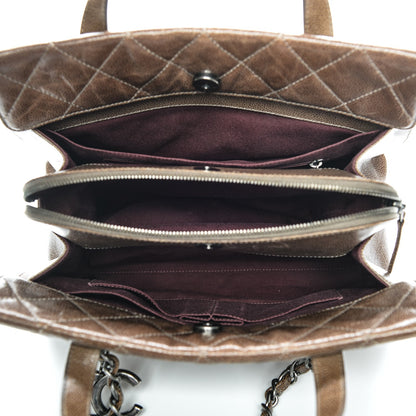 Chanel Crumpled Grained Calfskin CC Crave Tote Brown 5 of 7