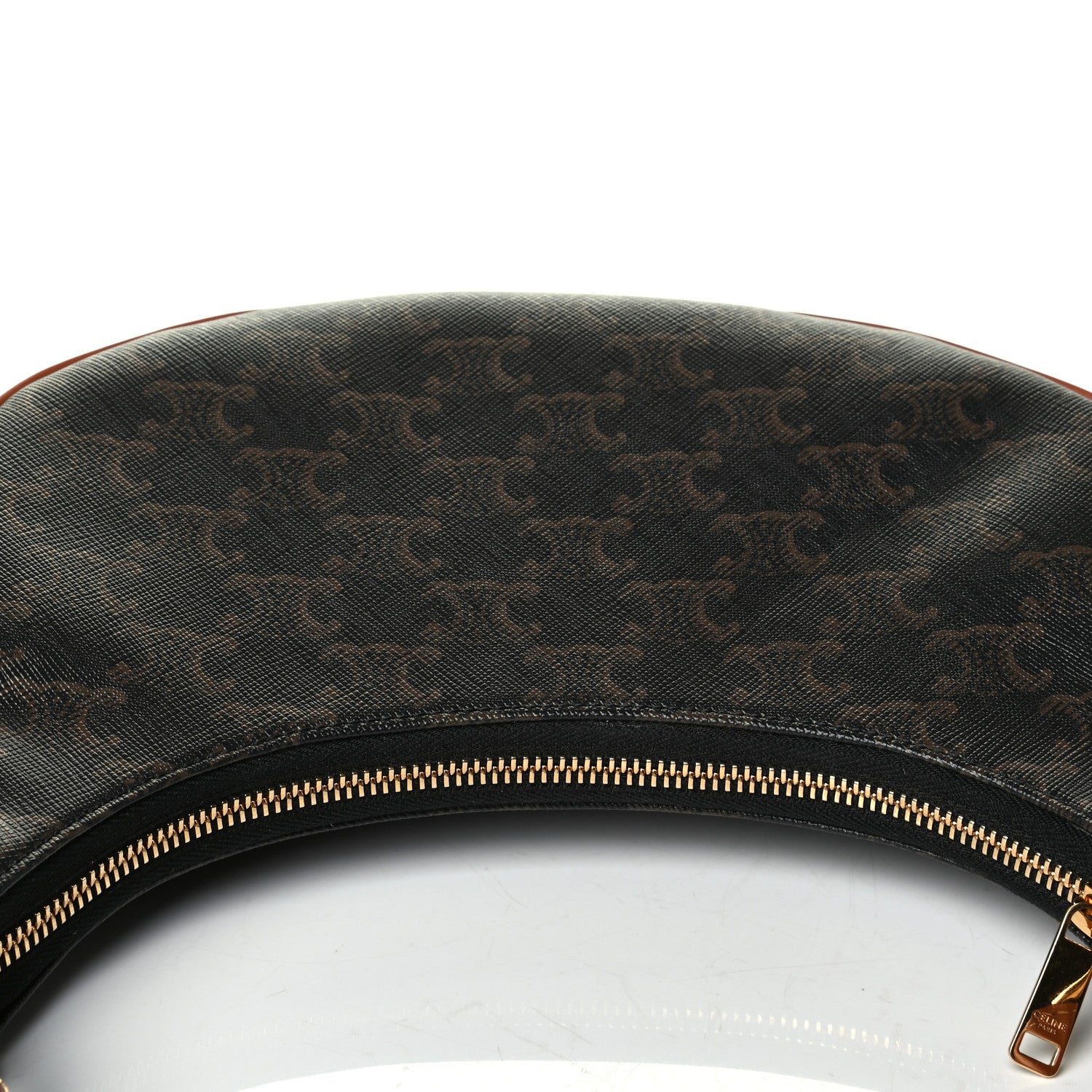 Celine Triomphe Canvas Calfskin Ava Shoulder Bag Tan 6 of 6