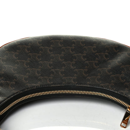 Celine Triomphe Canvas Calfskin Ava Shoulder Bag Tan 6 of 6
