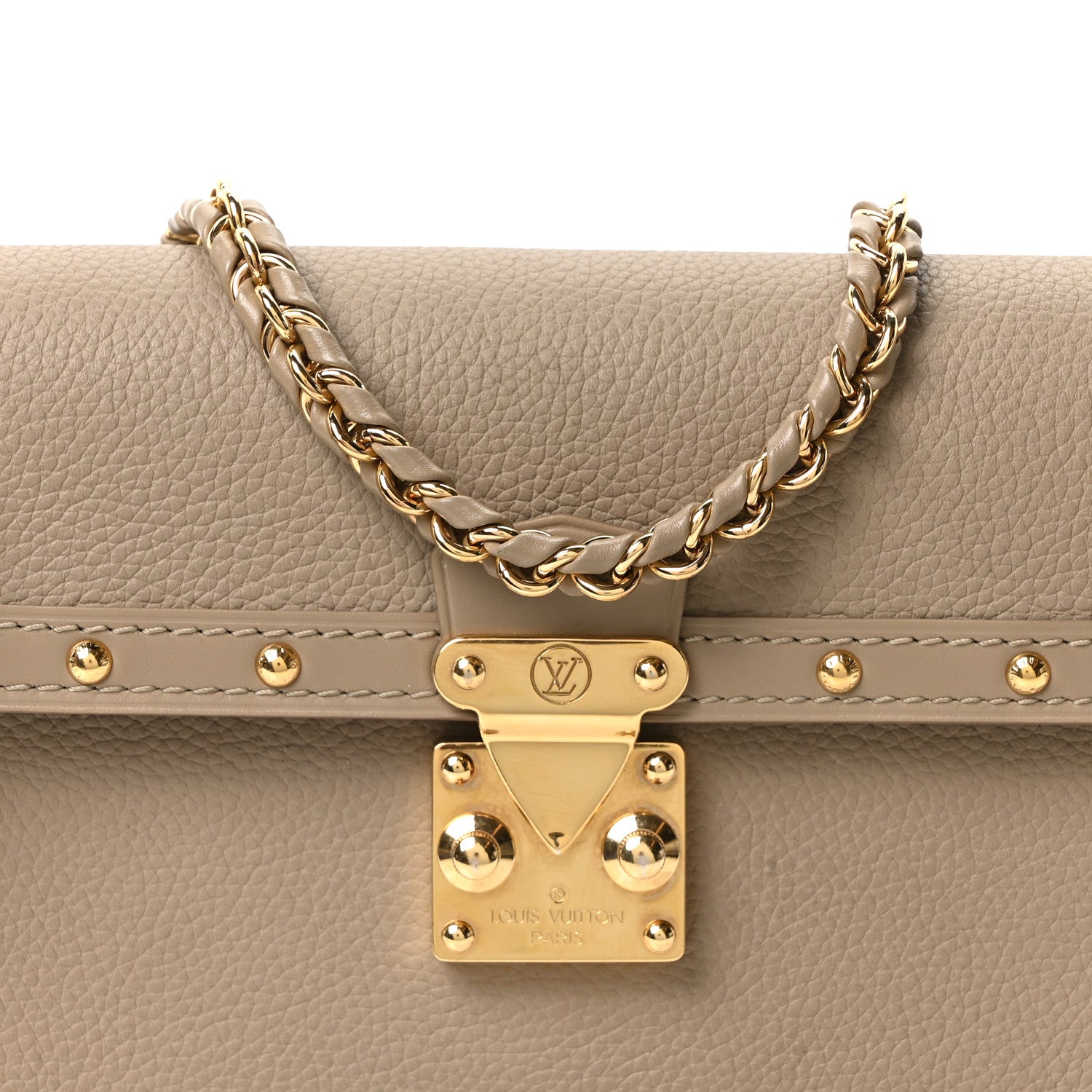 Louis Vuitton Calfskin Trunk Chain Wallet Taupe 7 of 10