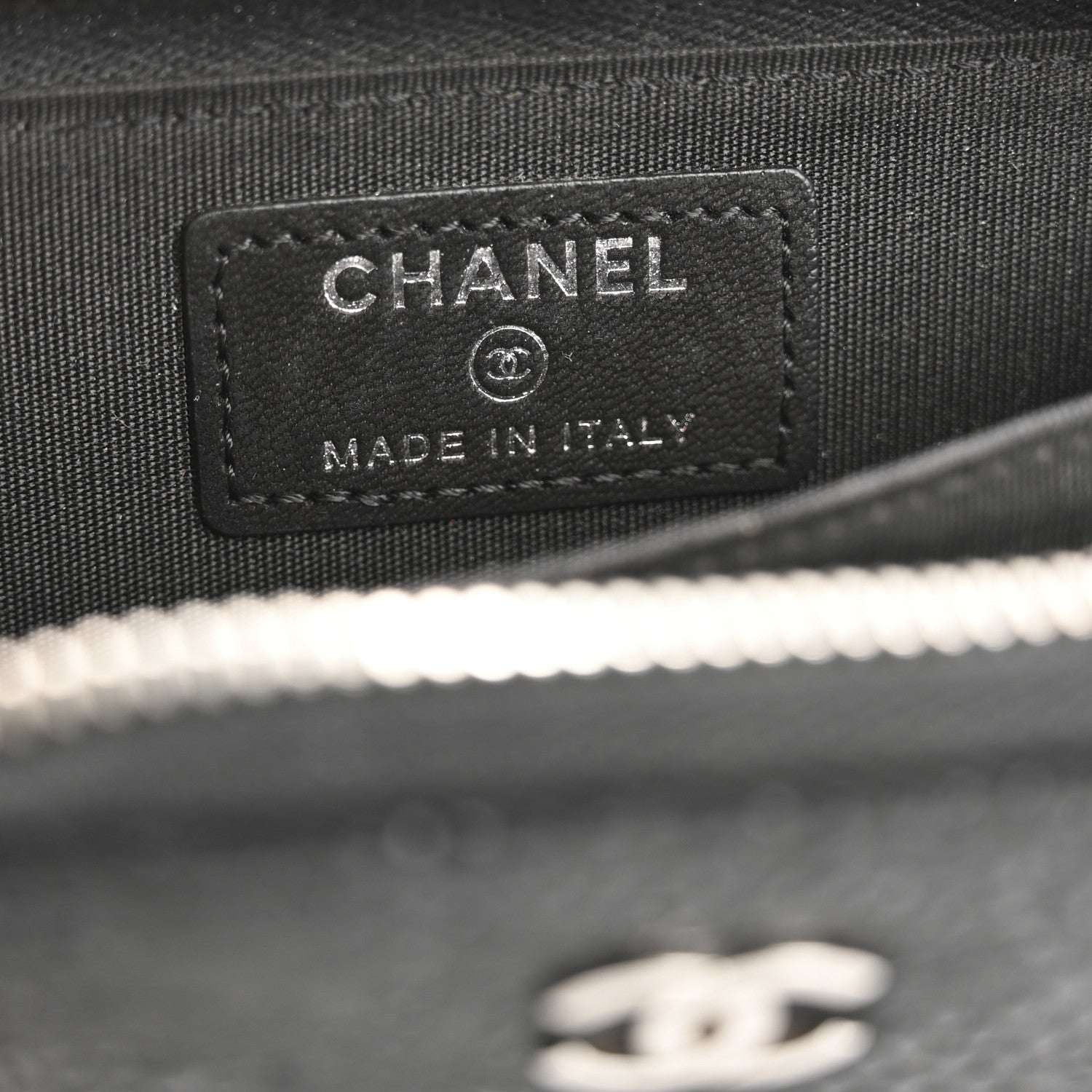 Chanel Calfskin Floral Embossed Zipped Coin Purse Black 6 of 13