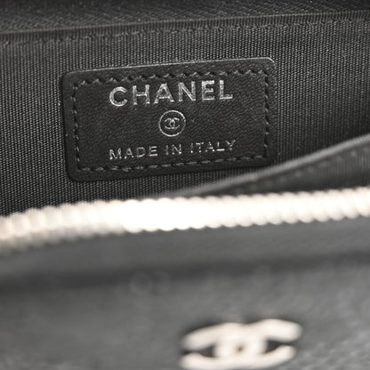 Chanel Calfskin Floral Embossed Zipped Coin Purse Black 6 of 13