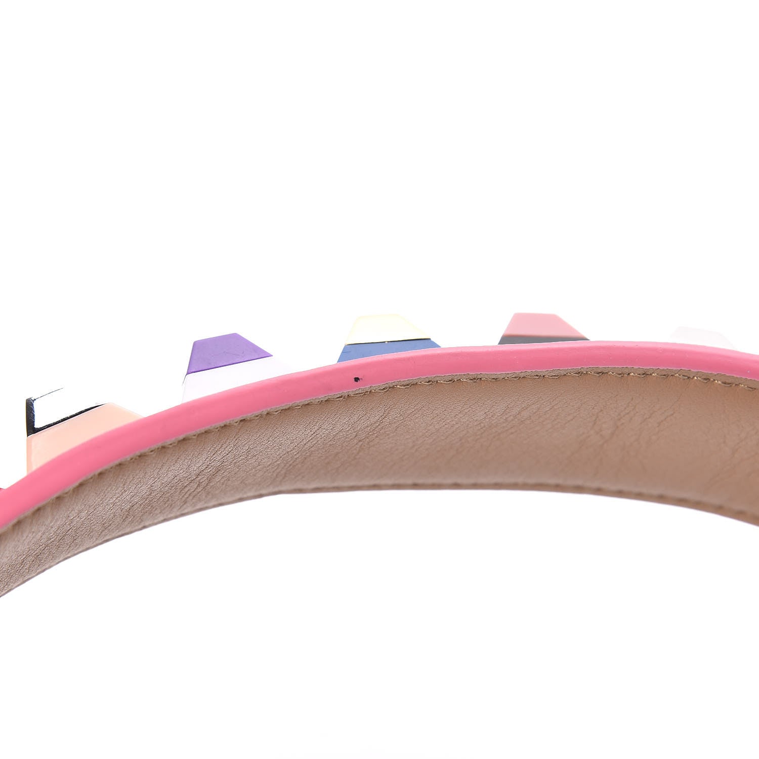 Fendi Vitello Dolce Plexiglass Bi-Color Studded Strap You Black Brownie Multicolor 7 of 8