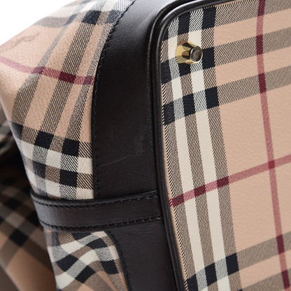 Burberry Haymarket Check Medium Golderton Tote Chocolate 9 of 9
