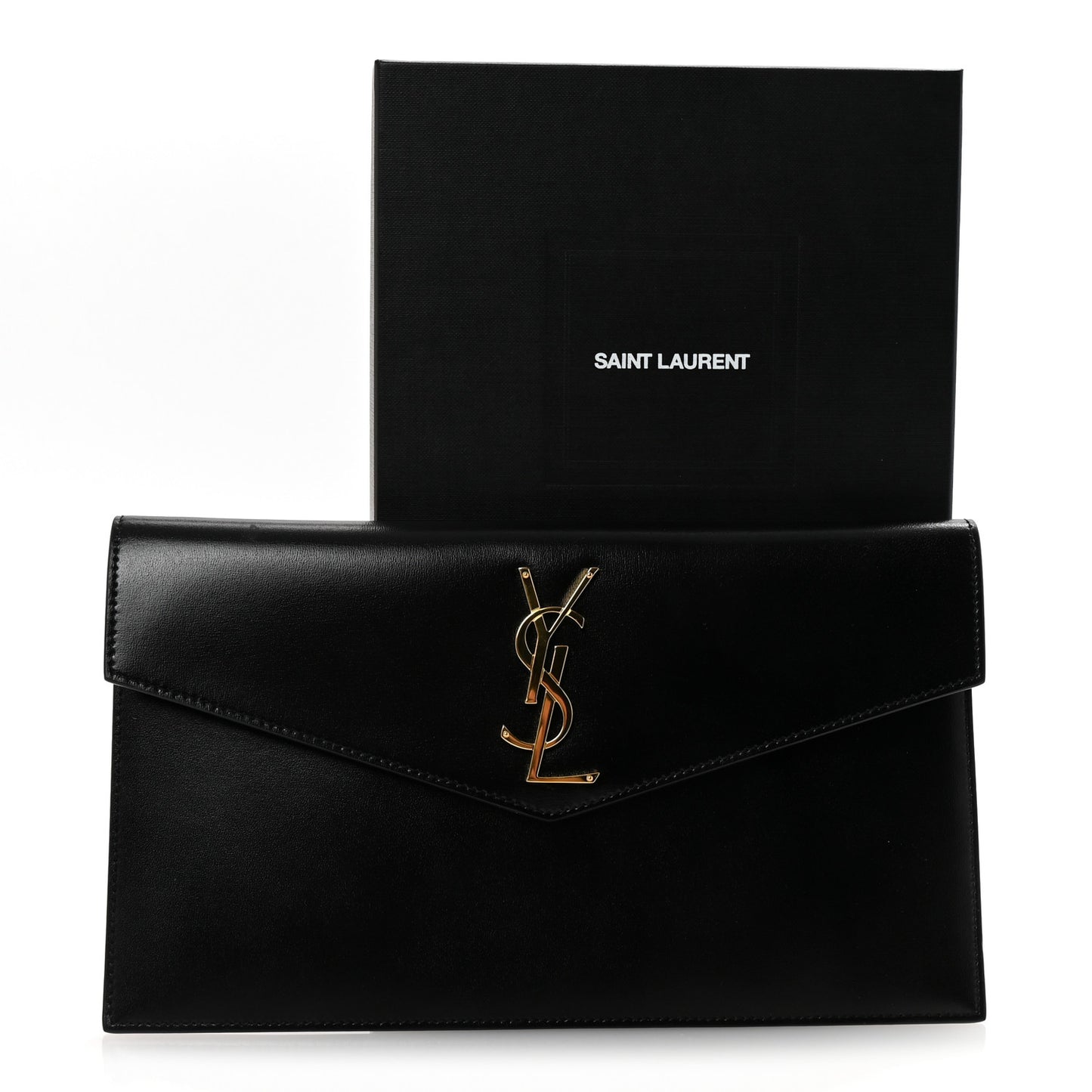 Smooth Shiny Calfskin Monogram Uptown Pouch Black