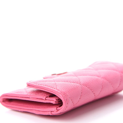 Chanel Caviar Quilted Flap Card Holder Wallet Pink 9 of 13