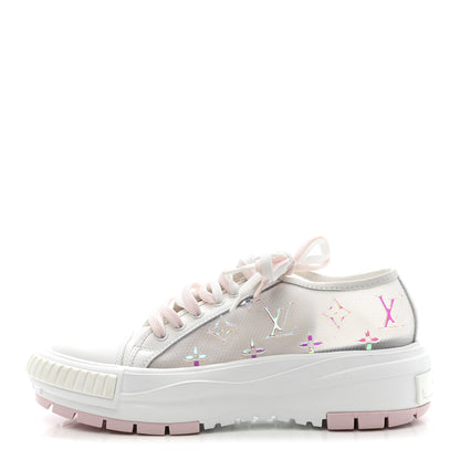 Louis Vuitton Iridescent Technical Mesh Monogram LV Squad Low Top Sneakers 38.5 Rose Clair 1 of 9