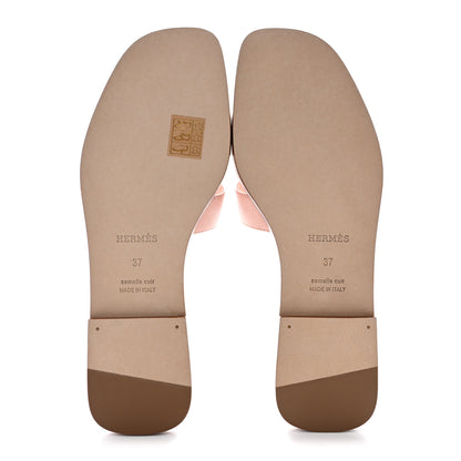 Hermes Epsom Oran Sandals 37 Rose Pale 5 of 9