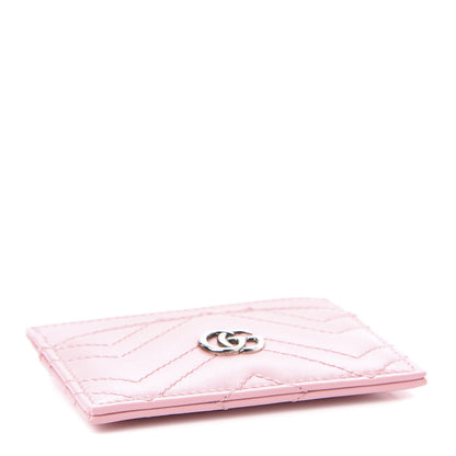 Gucci Calfskin Matelasse GG Marmont Card Holder Wild Rose 4 of 7