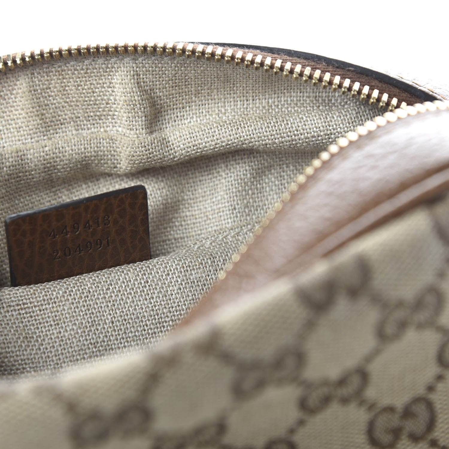 Gucci Monogram Mini Bree Messenger Bag Beige Tabacco 9 of 10