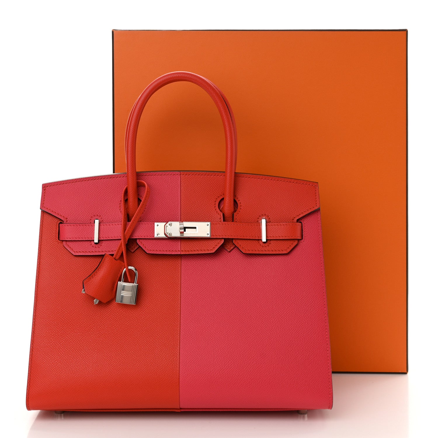 Hermes Epsom Casaque Birkin Sellier 30 Rouge Coeur Rose Extreme Bleu Zanzibar 11 of 11