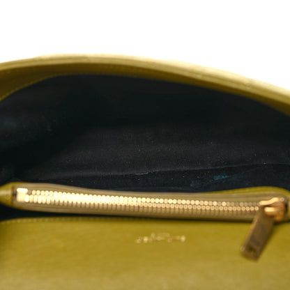 Saint Laurent Sheepskin Matelasse Chevron Monogram Medium College Bag Olive 4 of 10