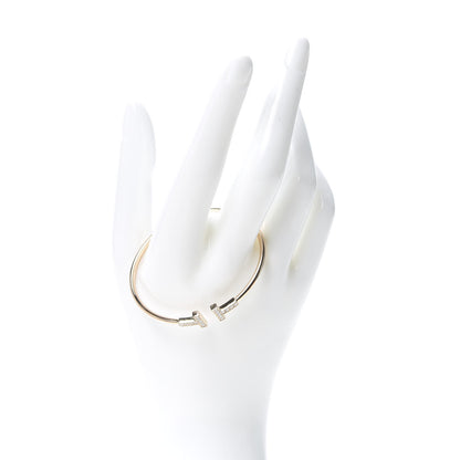 Tiffany 18K Rose Gold Diamond T Wire Bracelet 2 of 5
