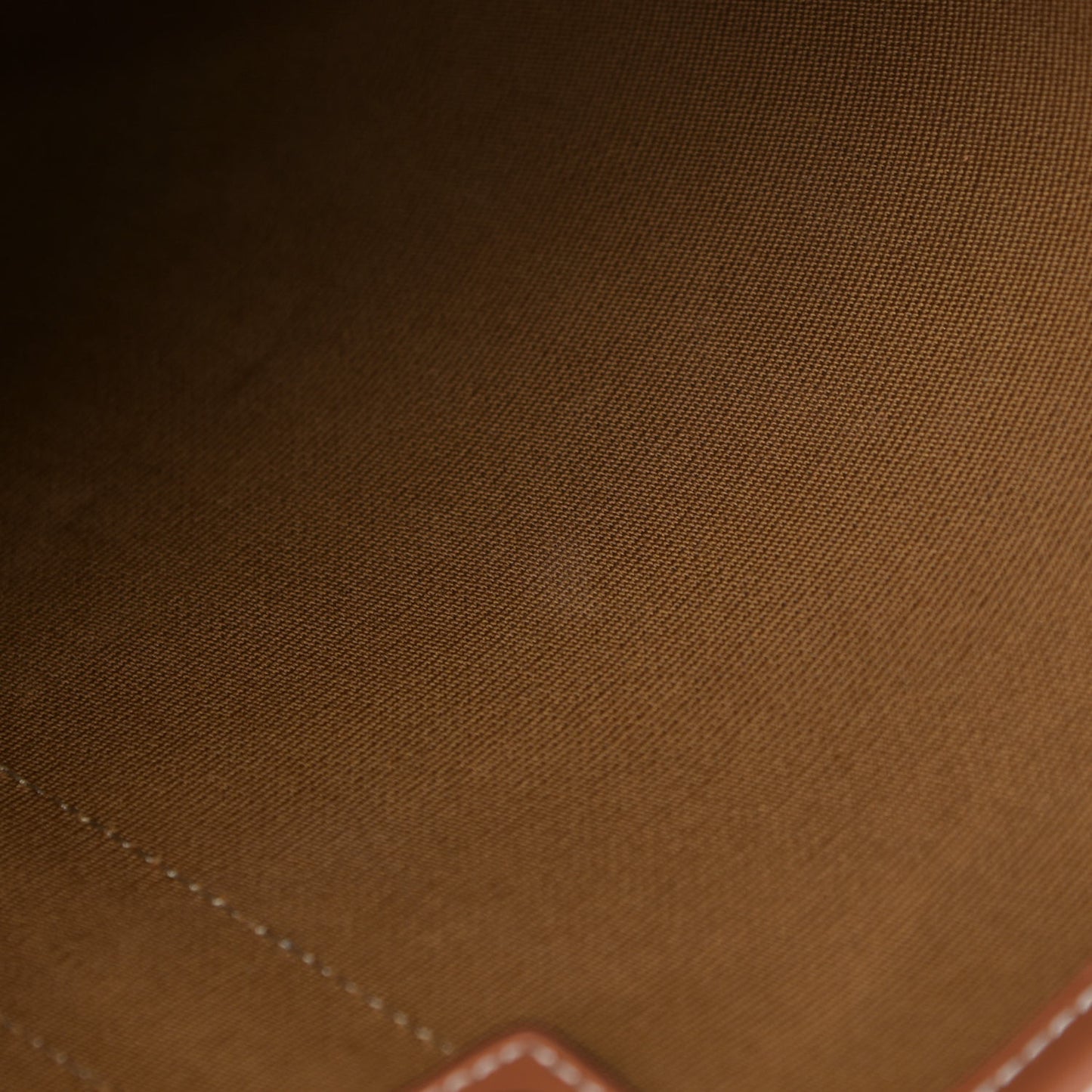 Triomphe Canvas Calfskin Small Bucket Bag Tan