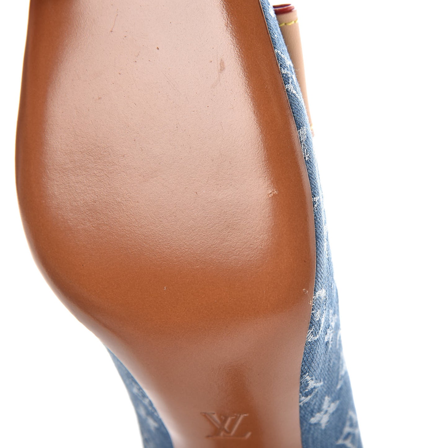 Denim Monogram Ginger Closed Pumps 40 Natural