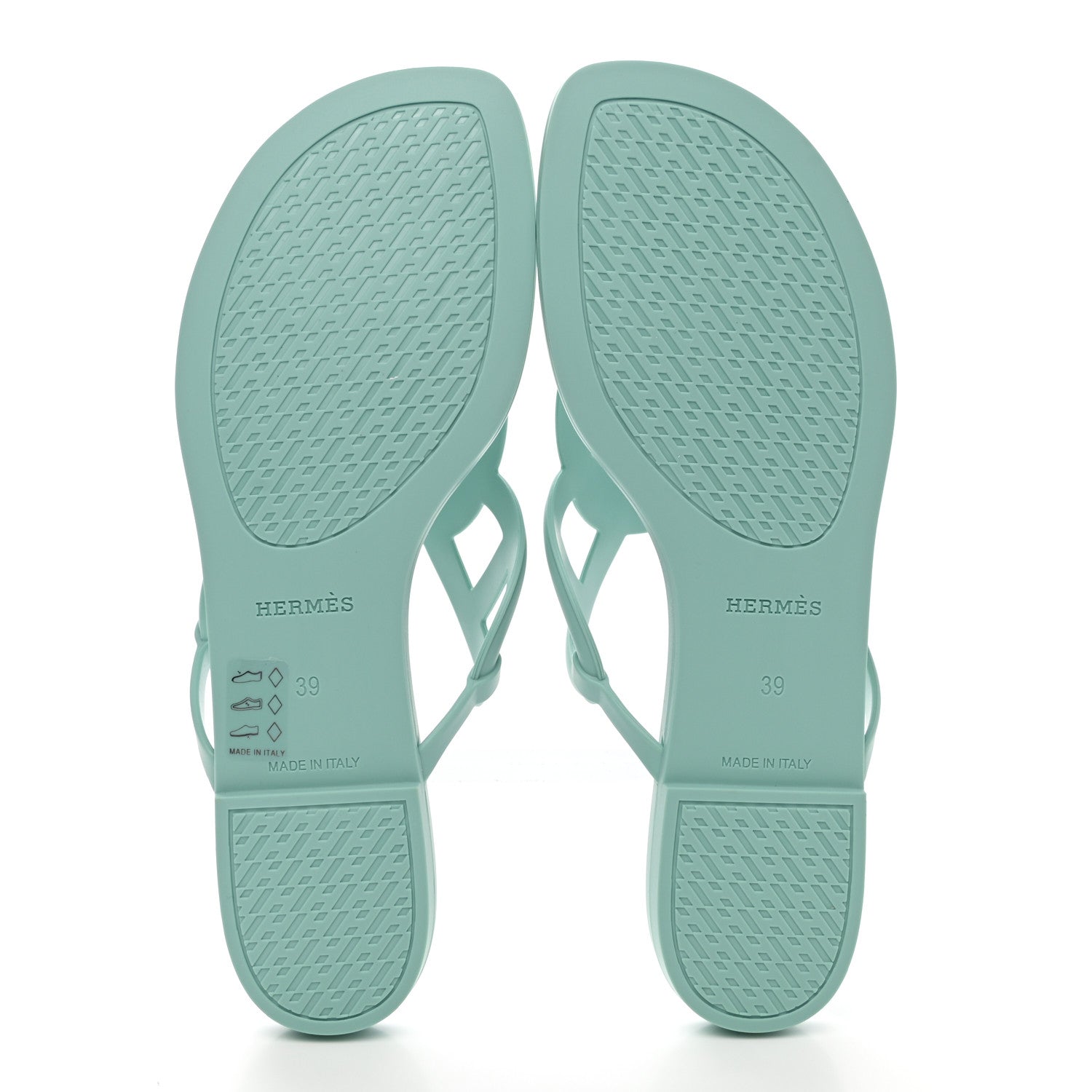 Hermes Rubber Womens Egerie Sandals 39 Vert Embrun 5 of 9
