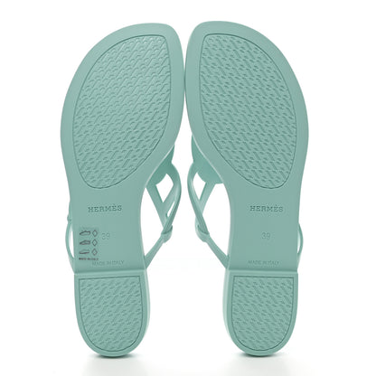 Hermes Rubber Womens Egerie Sandals 39 Vert Embrun 5 of 9