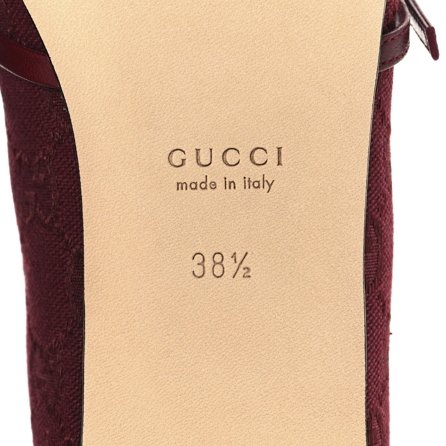 GG Monogram Horsebit Ballet Flats 38.5 Rosso Ancora