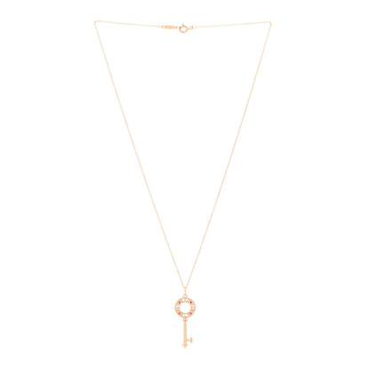 Tiffany 18K Rose Gold Ruby Atlas Pierced Key Pendant Necklace 2 of 5