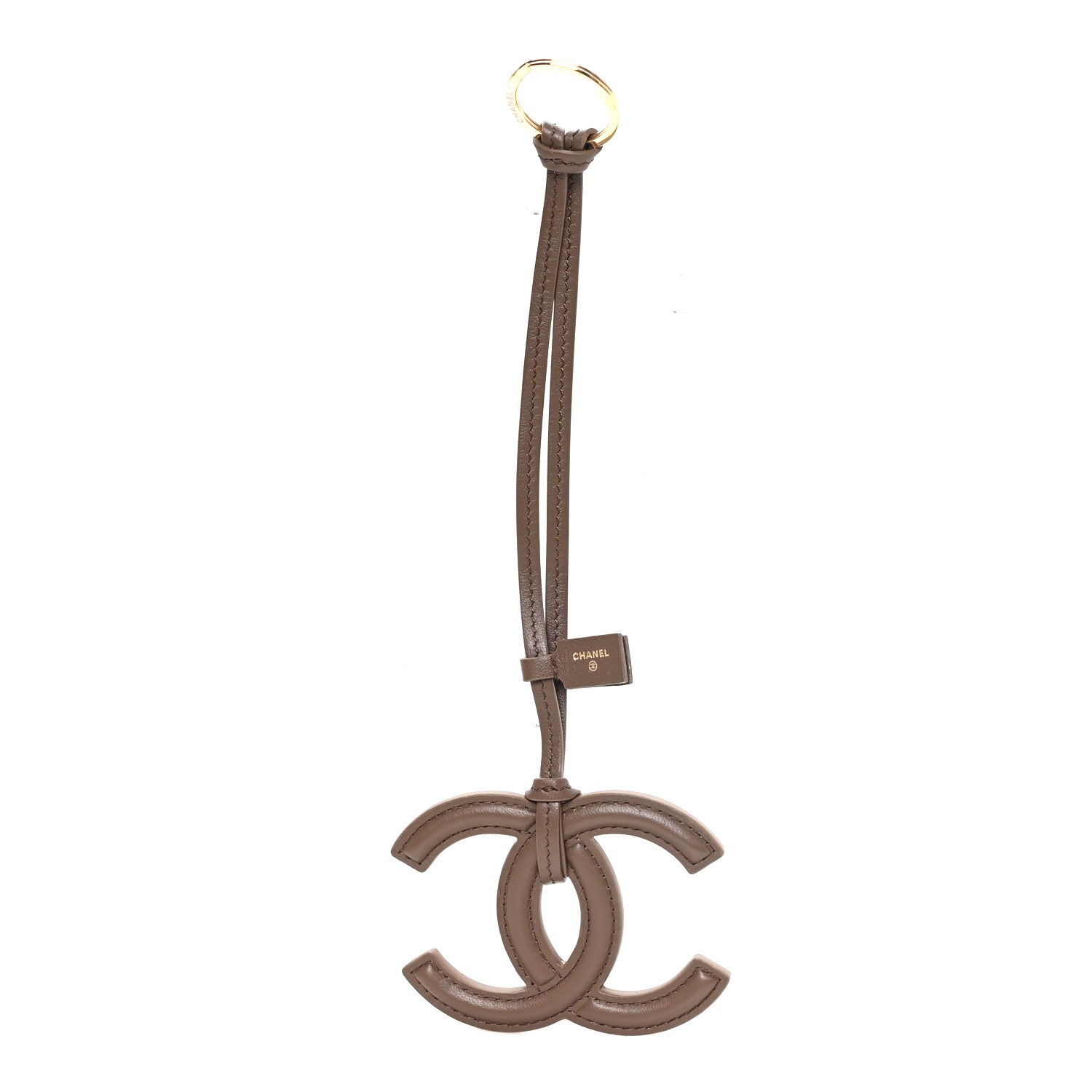 Chanel Lambskin Mini CC Bag Charm Light Brown 1 of 4