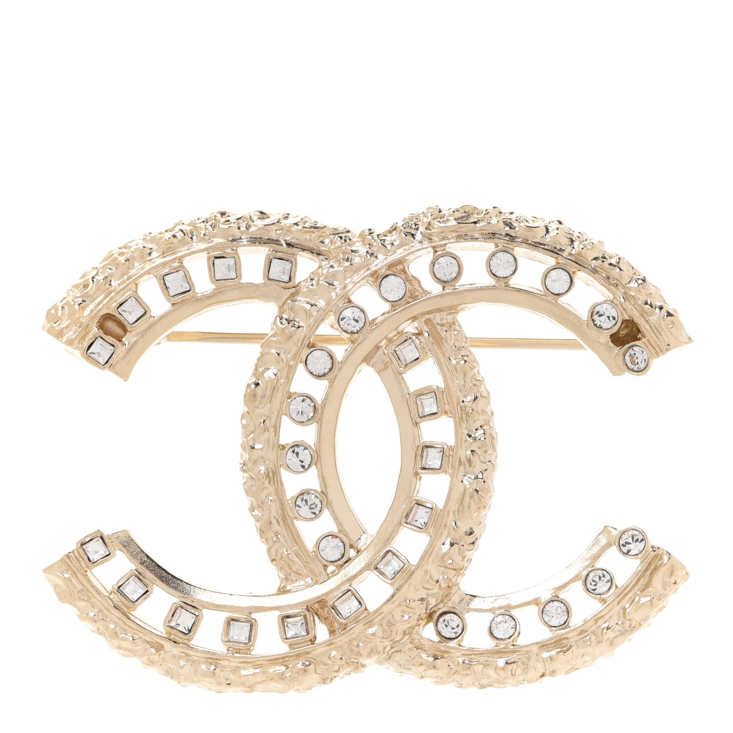 Crystal CC Brooch Light Gold