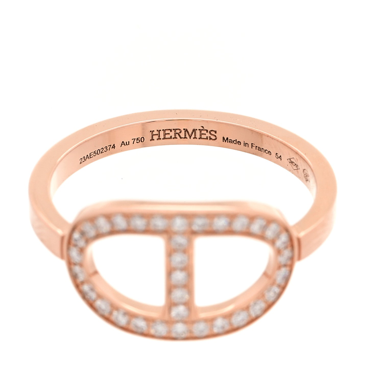 18K Rose Gold Diamond MM Chaine d'Ancre Contour Ring 54 7